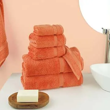 Chakir Turkish Linens Luxury Spa and Hotel Quality Premium Turkish Cotton 6-Piece Towel Set (2 x Bat...