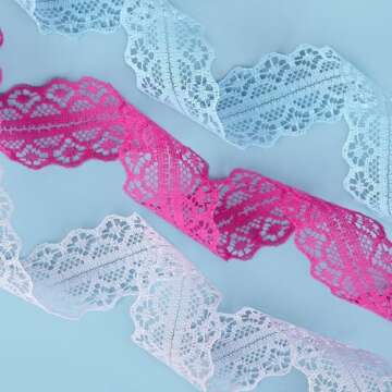 Olukssck 2 Pairs Flat Laces Shoelaces, 3CM Wide Fancy Ribbon Shoe Laces for Sneakers, Hot Pink, 55inch(140cm)