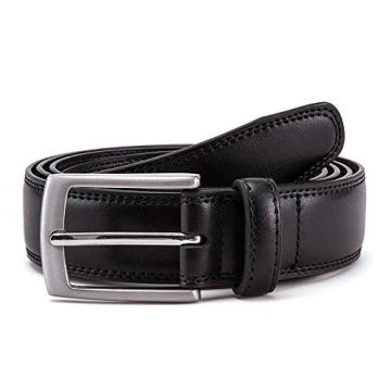 Miloride Genuine Black Leather Dress Belt for Formal or Casual