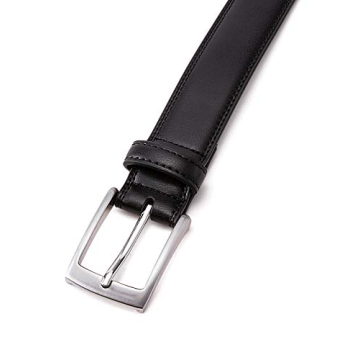 Miloride Genuine Black Leather Dress Belt for Formal or Casual