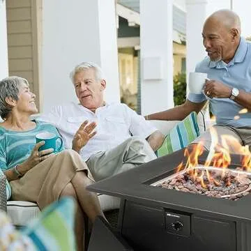 Four Seasons 28" Smokeless Gas Fire Pit Table for Outdoor