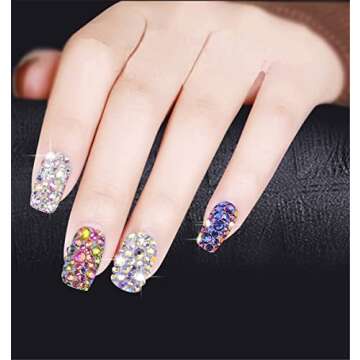 1000 Pieces SS20 5mm Flatback Rhinestones Clear Glass Round Gems Crystals for Nail Art DIY Crafts Cl...