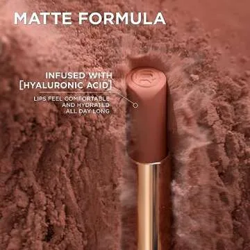 L’Oréal Paris Colour Riche Intense Volume Matte Lipstick, Lip Makeup Infused with Hyaluronic Acid for up to 16HR Wear, Le Nude Unstoppable, 0.06 Oz