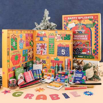 Grabie 2024 Limited Edition Holiday Advent Calendar, Mystery Box with 24 Handcrafted Art Tools Set, ...