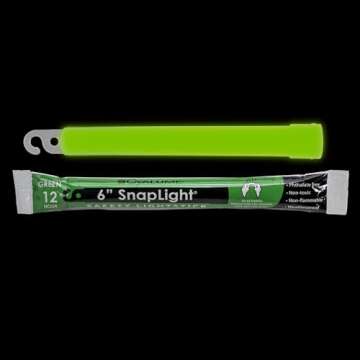 Cyalume Glow Sticks Military Grade Lightstick - Premium Green 6” SnapLight Emergency Chemical Light Stick with 12 Hour Duration , 10 Pack