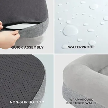 Lesure Memory Foam Dog Bed - Comfortable & Stylish for Medium Dogs