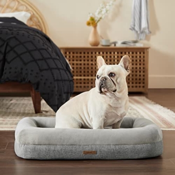 Lesure Memory Foam Dog Bed - Comfortable & Stylish for Medium Dogs
