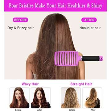 KTKUDY Detangling Brush for Kids & Adults - Purple & Black