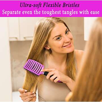 KTKUDY Detangling Brush for Kids & Adults - Purple & Black
