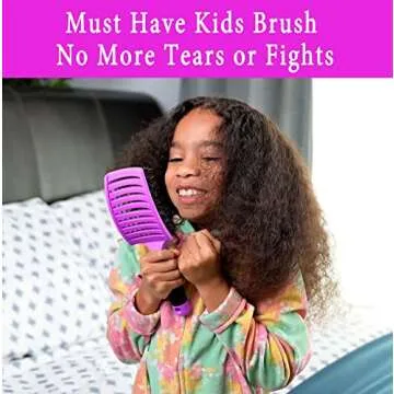 KTKUDY Detangling Brush for Kids & Adults - Purple & Black