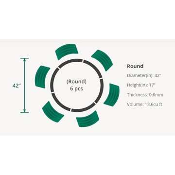 Vego Garden 17" Tall 42" Round Raised Garden Bed - Metal Planter for Vegetables and Flowers - Britis...