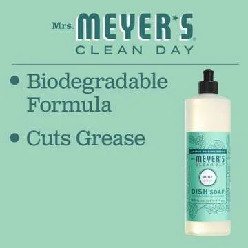 MRS. MEYER'S Mint Liquid Dish Soap - Eco-friendly Clean