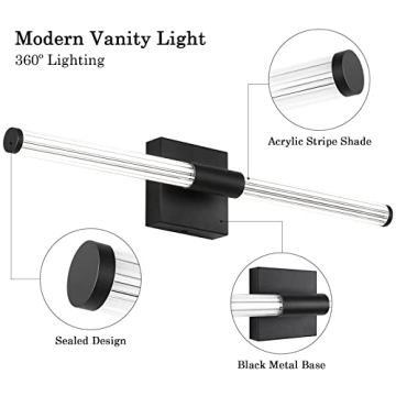 Modern Black LED Bathroom Vanity Lights for Style & Efficiency