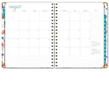 HARDCOVER Academic Year 2024-2025 Planner: (June 2024 Through July 2025) 8.5"x11" Daily Weekly Monthly Planner Yearly Agenda. Bookmark, Pocket Folder and Sticky Note Set (Colorful Botanicals)