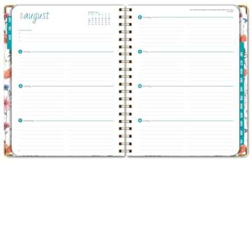 HARDCOVER Academic Year 2024-2025 Planner: (June 2024 Through July 2025) 8.5"x11" Daily Weekly Monthly Planner Yearly Agenda. Bookmark, Pocket Folder and Sticky Note Set (Colorful Botanicals)