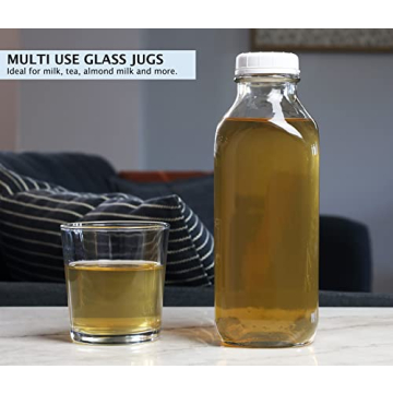 Dairy Shoppe 1-Ltr Glass Milk Bottle Vintage Style with Cap