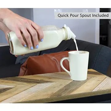 Dairy Shoppe 1-Ltr Glass Milk Bottle Vintage Style with Cap