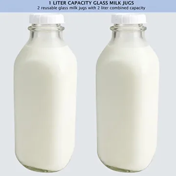 Dairy Shoppe 1-Ltr Glass Milk Bottle Vintage Style with Cap