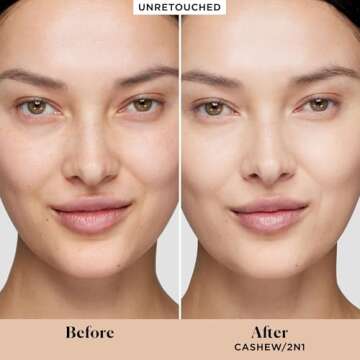 Laura Mercier Real Flawless Weightless Perfecting Waterproof Liquid Foundation: Medium-Buildable Coverage, 12 HR Fade-Proof Wear, Natural Finish, Hydrating, Long Lasting, Non-Comedogenic, Cashew​