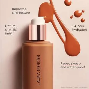 Laura Mercier Real Flawless Weightless Perfecting Waterproof Liquid Foundation: Medium-Buildable Coverage, 12 HR Fade-Proof Wear, Natural Finish, Hydrating, Long Lasting, Non-Comedogenic, Cashew​