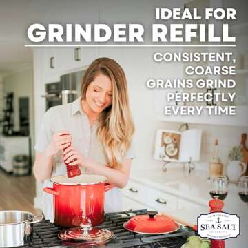 Mineral-Rich Sea Salt for Grinder Refill, Non-Iodized