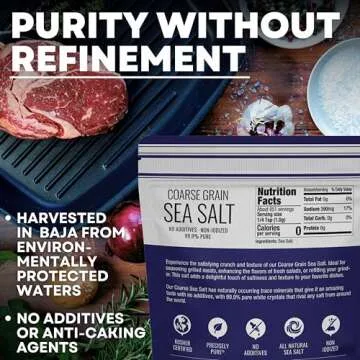 Mineral-Rich Sea Salt for Grinder Refill, Non-Iodized