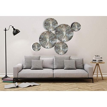 Decorlives Round Sunburst Metal Wall Art for Contemporary Homes