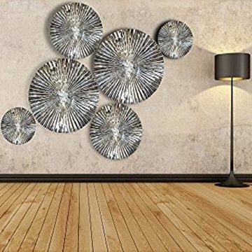 Decorlives Round Sunburst Metal Wall Art for Contemporary Homes