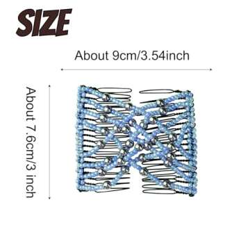 5 Pieces Stretchy Magic Comb Adjustable Elastic Hair Clip for Women Girls No Crease Pins Vintage Bun...