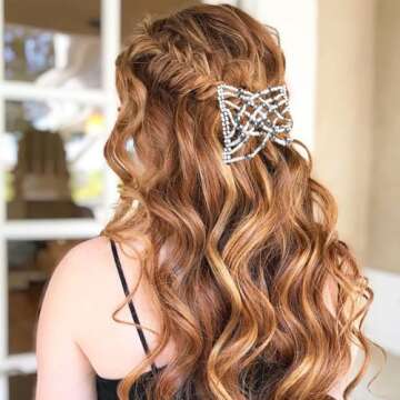 5 Pieces Stretchy Magic Comb Adjustable Elastic Hair Clip for Women Girls No Crease Pins Vintage Bun Maker Accessories for Curly Thick Wavy Hair Ponytail