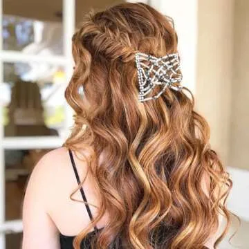 5 Pieces Stretchy Magic Comb Adjustable Elastic Hair Clip for Women Girls No Crease Pins Vintage Bun Maker Accessories for Curly Thick Wavy Hair Ponytail