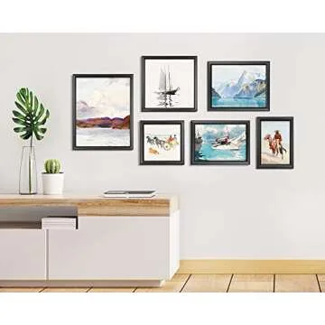 LaVie Home 8x10 Picture Frames (6 Pack, Black) Simple Designed Photo Frame with High Definition Glass for Wall Mount & Table Top Display, Set of 6 Classic Collection