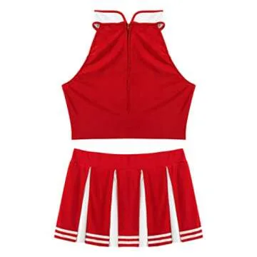 Stylish ACSUSS Women’s Cheerleading Costume Red Set