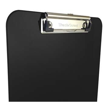 Trade Quest Plastic Clipboard Opaque Color Letter Size Low Profile Clip (Pack of 6) (Black)