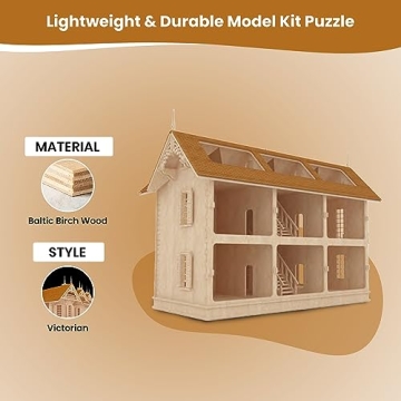 Victorian Gothic Mansion 3D Puzzle Wooden Model Kit