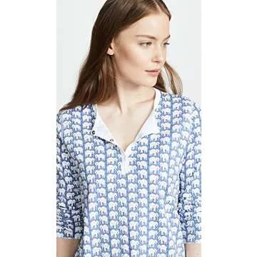 Roller Rabbit Women's Hathi PJ Set, Blue, S