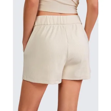 CRZ YOGA Stylish High Waisted Comfy Ribbed Shorts