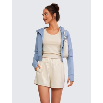 CRZ YOGA Stylish High Waisted Comfy Ribbed Shorts