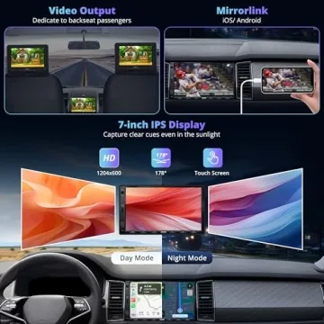 7" Double Din Car Stereo with Backup Camera