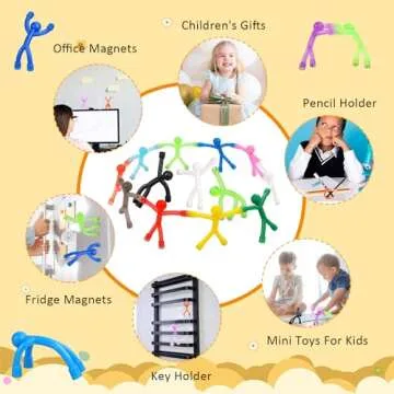 TOP MAGNETS Magnet Toys,Colourful Travel Toys,12Pcs Magnetic Men,Magnet People,Fridge Magnets,Fun Toys,Magnets for Kids,Whiteboard,Easter,Refrigerator,Office