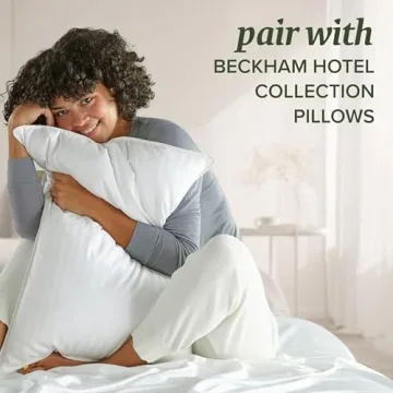 Beckham Hotel Collection Queen Size White Pillow Protector with Zipper Set of 2, Soft and Breathable Cotton Pillow Protector Covers