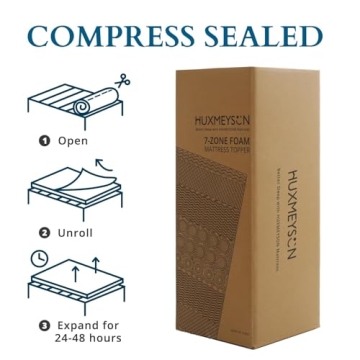 HUXMEYSON Cooling Gel Memory Foam Mattress Topper Queen