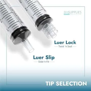 BH Supplies 3ml Luer Lock Tip Syringes (No Needle) - Sterile, Individually Wrapped - 100 Syringes