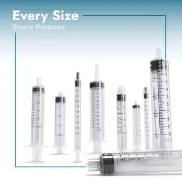 BH Supplies 3ml Luer Lock Tip Syringes (No Needle) - Sterile, Individually Wrapped - 100 Syringes
