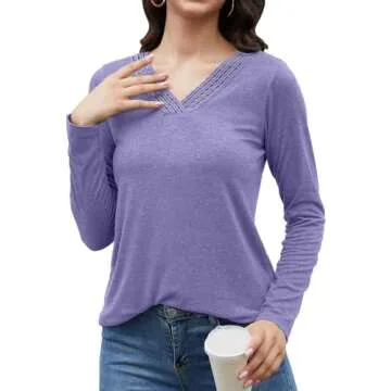 Shop Dimur V-Neck Long Sleeve Shirts for Women