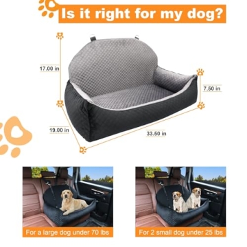 Dog Car Seat Bed for Large and Medium Pets