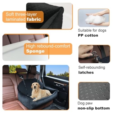 Dog Car Seat Bed for Large and Medium Pets