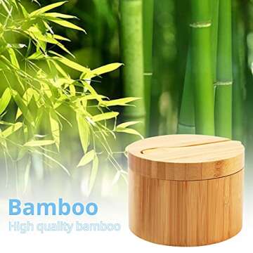 Elegant HTB Bamboo Salt Cellar with Spoon for Kitchen
