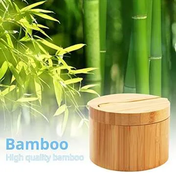 Elegant HTB Bamboo Salt Cellar with Spoon for Kitchen