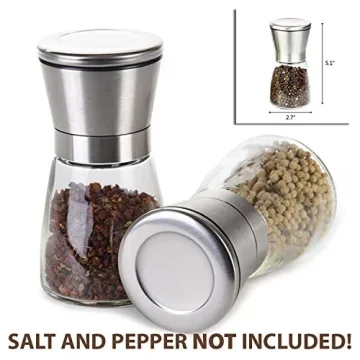 Premium Stainless Steel Salt and Pepper Grinder Set